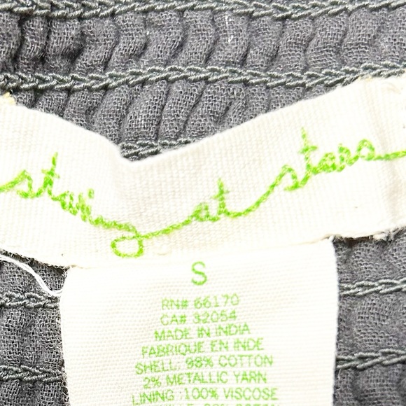 Anthropologie Staring at Stars Metallic Striped Full Mini Skirt Lined Elastic - Picture 10 of 10